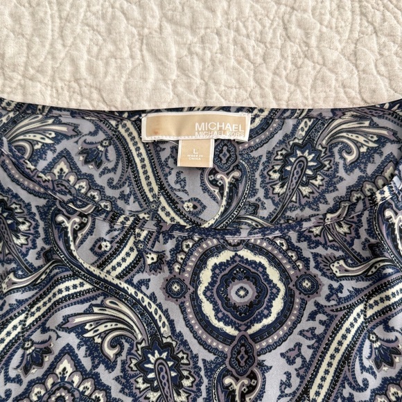 MICHAEL Michael Kors Navy Paisley Blouse - Picture 2 of 6